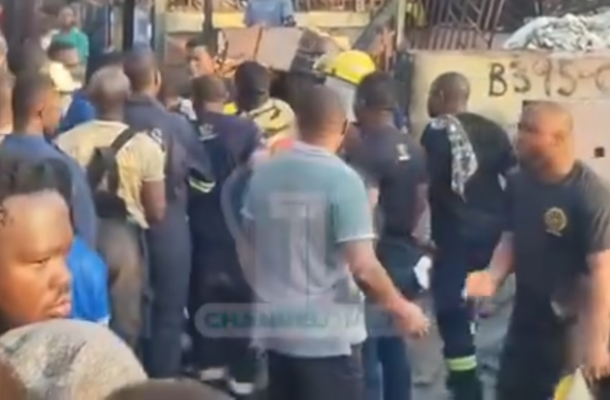 Fire officers assault Class Media journalist while covering Kasoa New Market fire