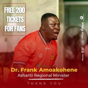 Ashanti Regional Minister buys 200 free tickets for fans ahead of Kotoko-Hearts Super Clash