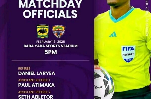 Daniel Laryea appointed to officiate Kotoko-Hearts Super Clash