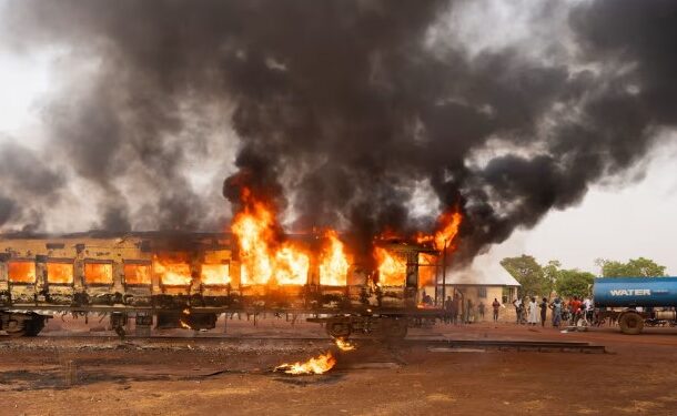 Fire guts historic train in Ibrahim Mahama’s heritage collection at Tamale
