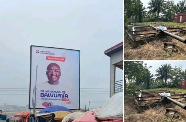 Akwasi Acquah demands police investigation after removal of Bawumia billboard in Akim Oda