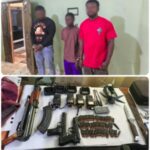 Police foil planned robbery in Ahafo; three arrested with AK-47, pistols and ammunition