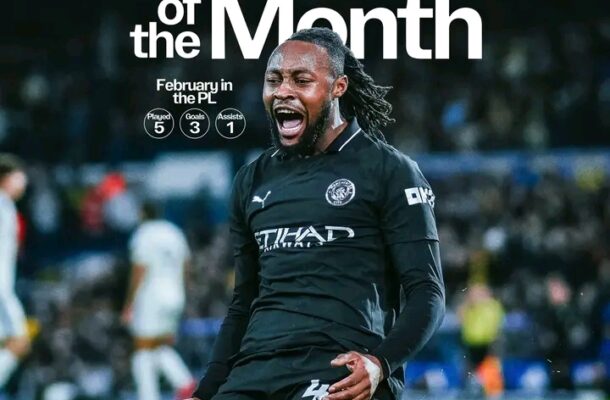 Semenyo wins premier league player of the month for February