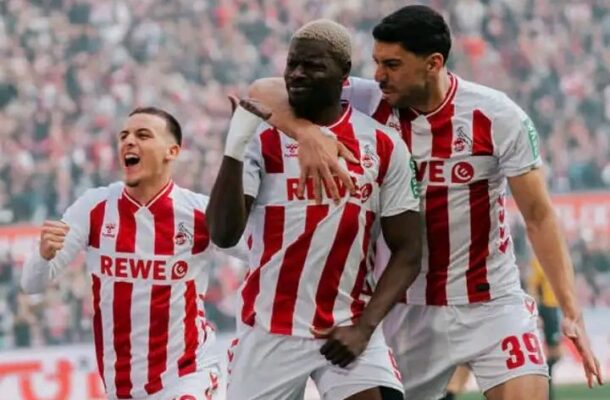 Ragnar Ache scores in Köln's six-goal thriller draw with Gladbach