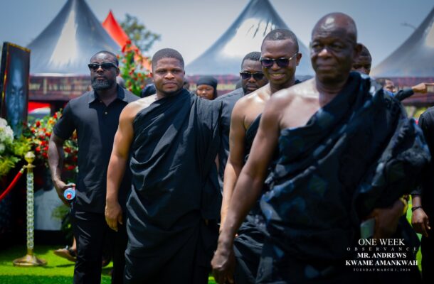 Fisrt lady, top NDC leaders join Sammy Gyamfi’s family to mourn slain father-in-law