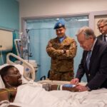 UN Secretary-General António Guterres visits Ghanaian peacekeeper injured in Lebanon
