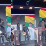 Stonebwoy and Shatta Wale share rare on-stage hug at Black Stars fundraiser