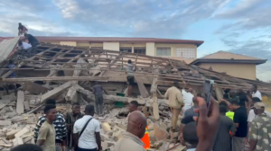 PHOTOS: Four-storey building collapses at Accra New Town, rescue efforts underway