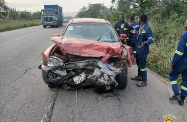 Six injured after head-on collision near Enyiresi on Kumasi–Accra highway