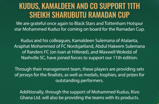 Kudus, Kamaldeen and co support 11th Sharubutu Ramadan Cup