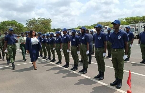 Forty National Service personnel complete military orientation at Michel Camp