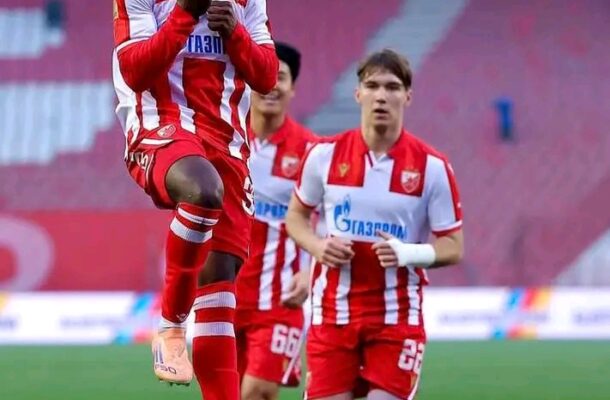 Douglas Owusu scores for Red Star Belgrade ‎against his former club  ‎