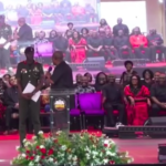 Mahama draws laughter at Good Friday service after asking aide to sit [VIDEO]