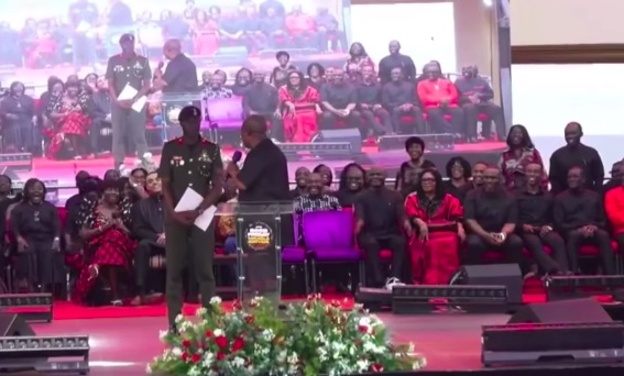 Mahama draws laughter at Good Friday service after asking aide to sit [VIDEO]