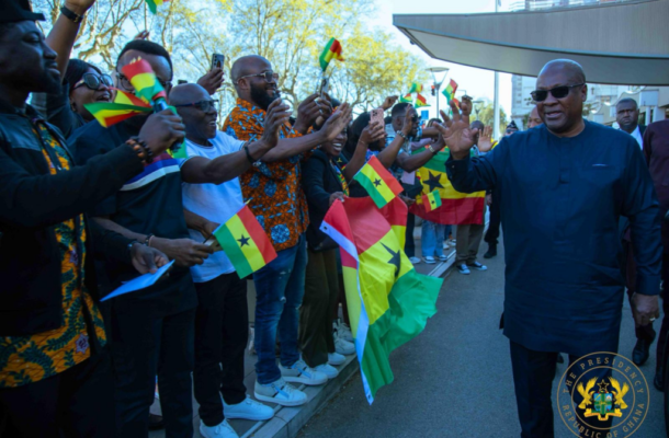 Mahama arrives in Lyon for One Health Summit, set for talks with Macron