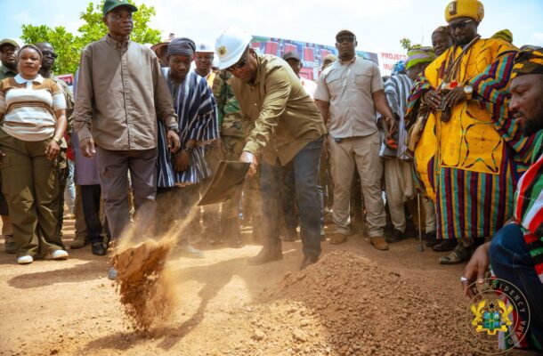 Mahama cut sod for construction of 24-hour economy market in Bimbilla